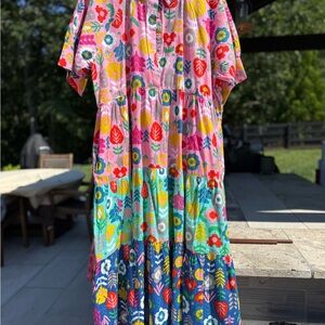 Uncle Frank Tiered Maxi Sundress with Pockets NWOT